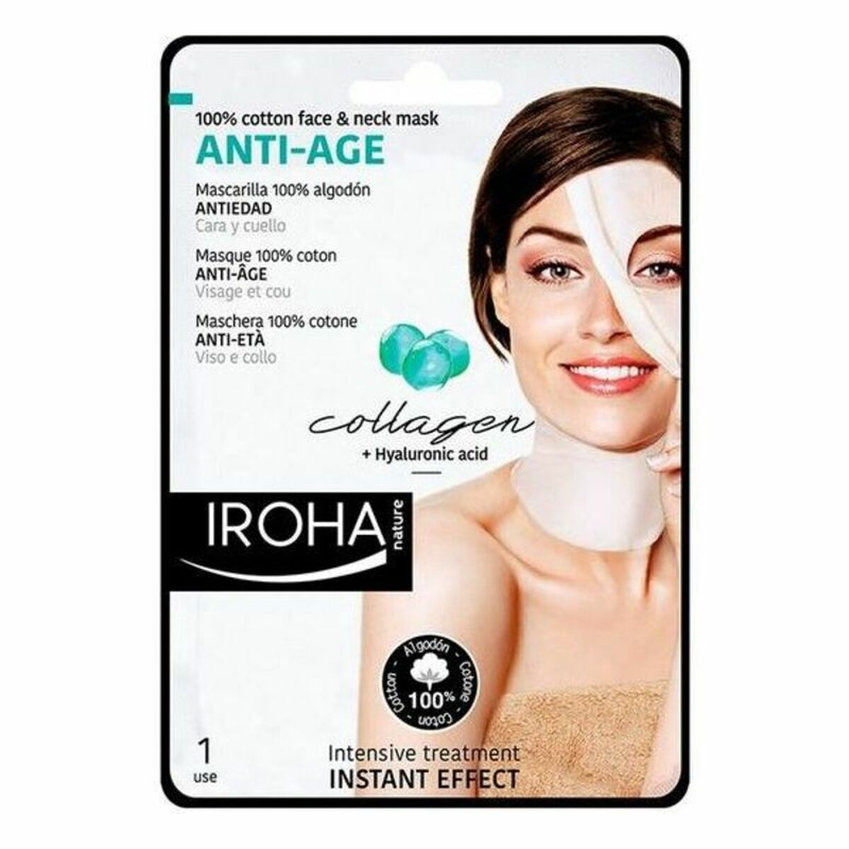 Iroha Revitalizirajuća Maska Protiv Starenja Cotton Face & Neck Iroha Cotton Face Neck Mask (1 Kom.)